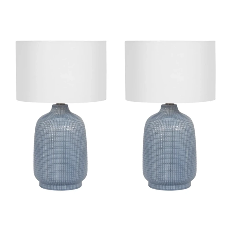Light Blue Aria Table Lamps, Set of 2