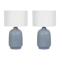 Light Blue Aria Table Lamps, Set of 2