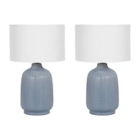 Light Blue Aria Table Lamps, Set of 2