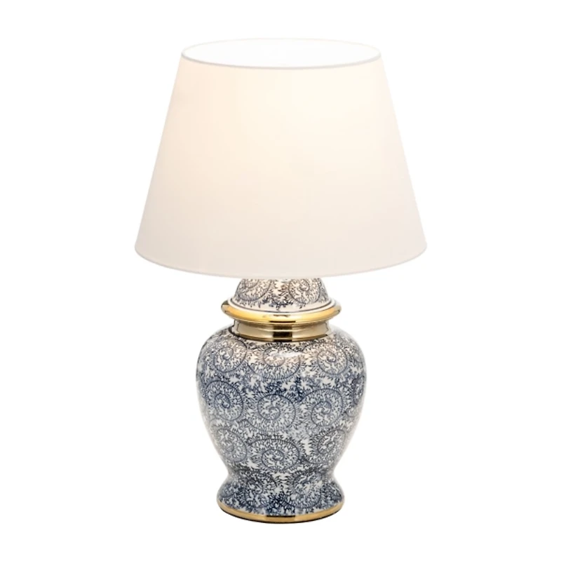 Blue and Gold Chinoiserie Table Lamp