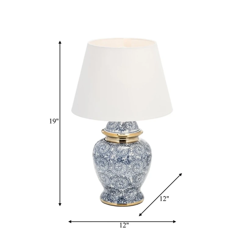 Blue and Gold Chinoiserie Table Lamp