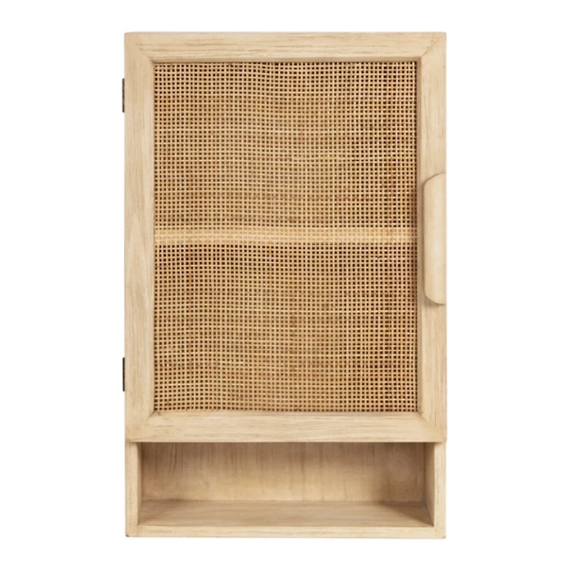 Natural Rattan Wall Cabinet with Shelf