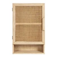 Natural Rattan Wall Cabinet with Shelf