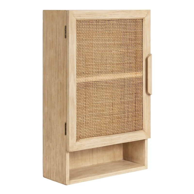 Natural Rattan Wall Cabinet with Shelf
