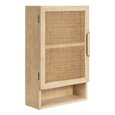 Natural Rattan Wall Cabinet with Shelf