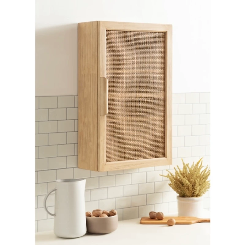 Natural Rattan Wall Cabinet