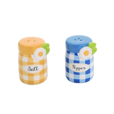 Blue Yellow Country Market Salt & Pepper Shakers