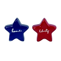 Red and Blue Americana Star Salt & Pepper Shakers