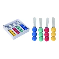 Bright Geometric Cheese Spreaders, Set of 4