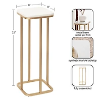 Gold and White Credele Accent Table