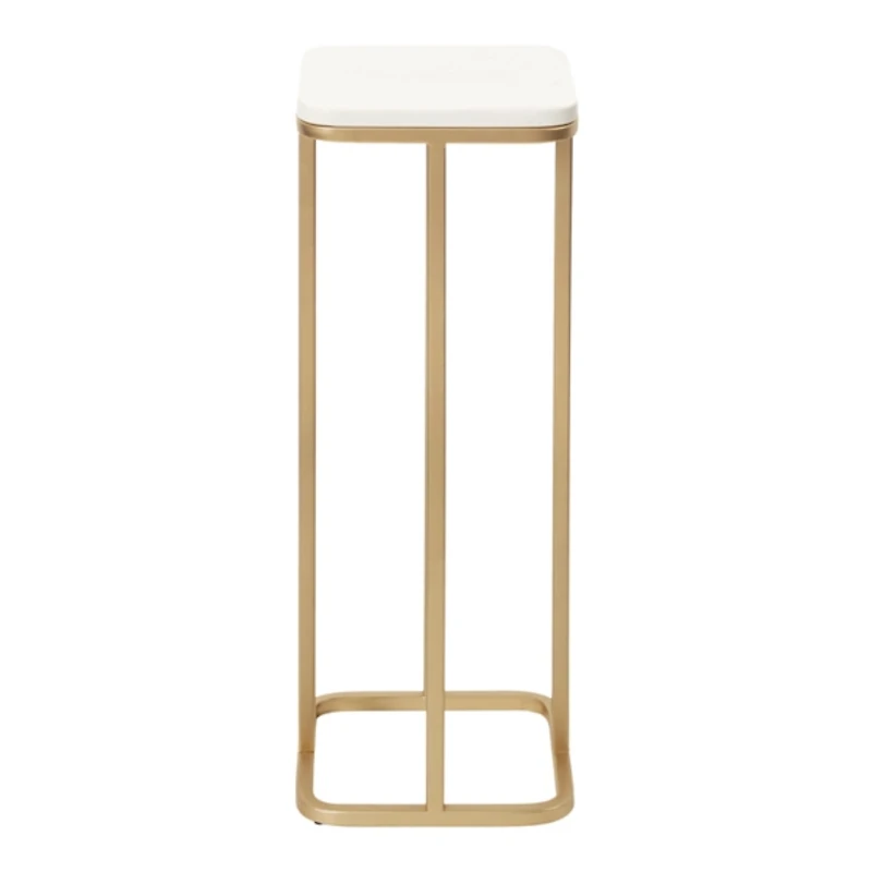 Gold and White Credele Accent Table
