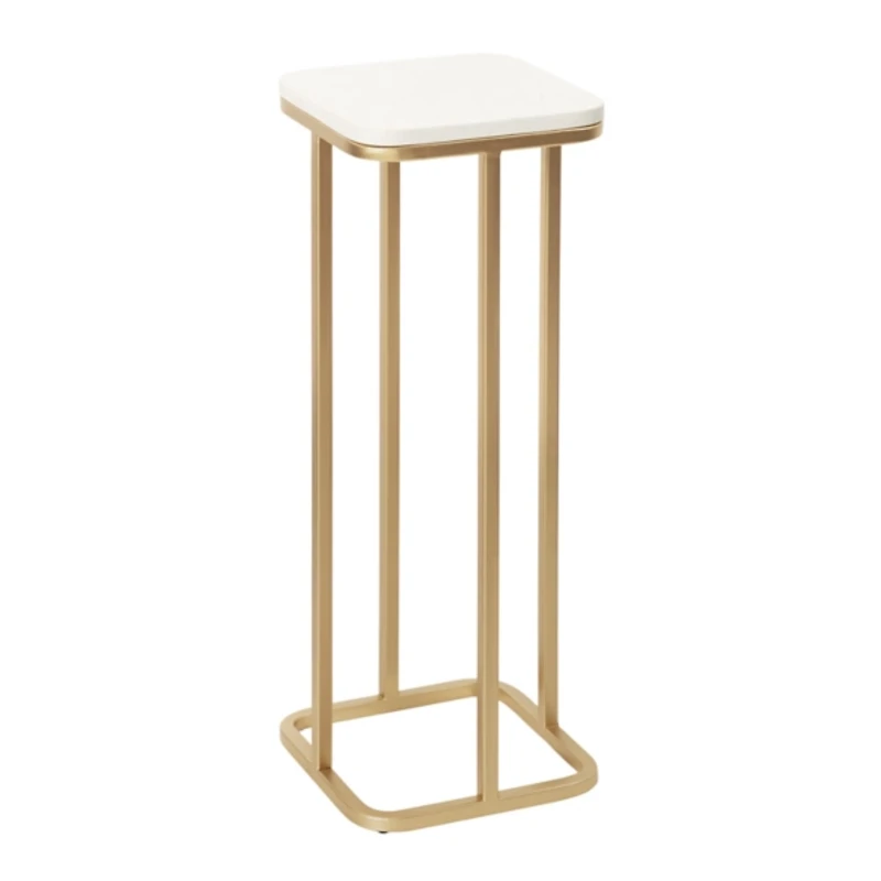 Gold and White Credele Accent Table