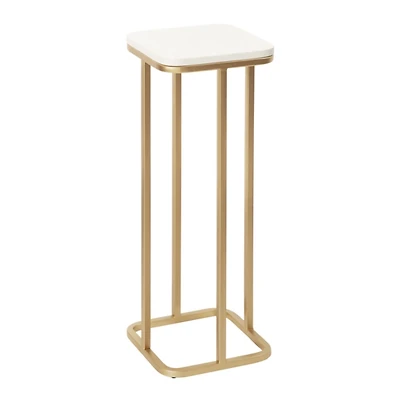 Gold and White Credele Accent Table