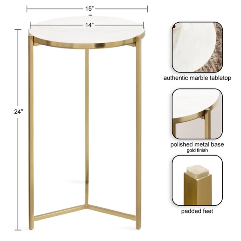 Round Gold Aguilar Accent Table