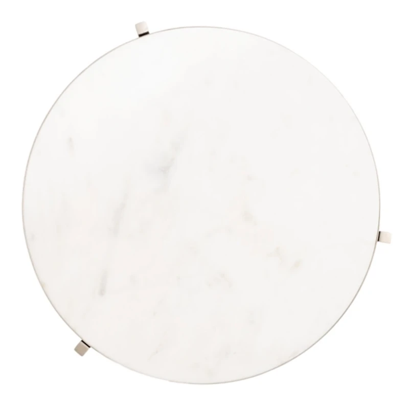 Round Silver Aguilar Accent Table