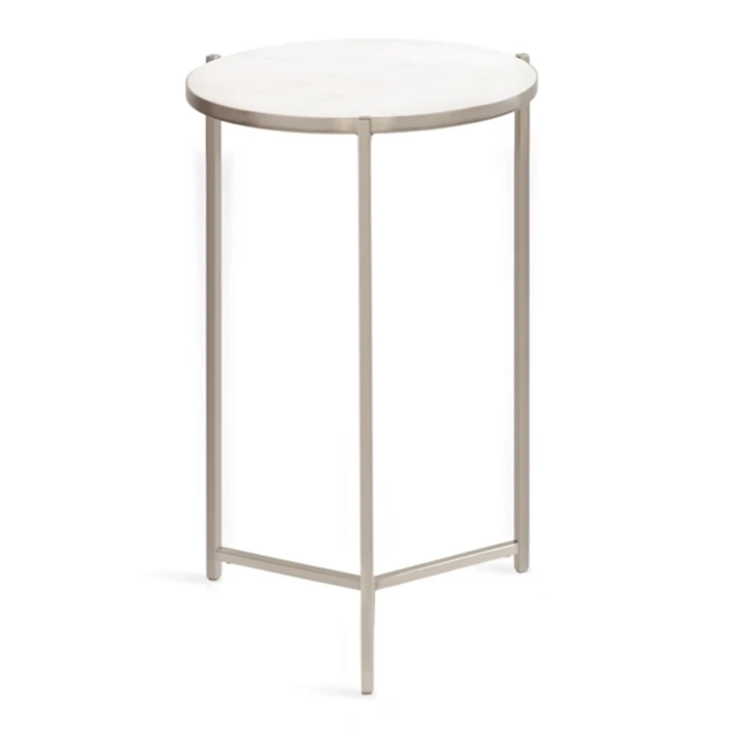 Round Silver Aguilar Accent Table