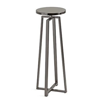 Round Zia Pewter Metal Accent Table