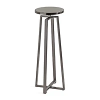 Round Zia Pewter Metal Accent Table