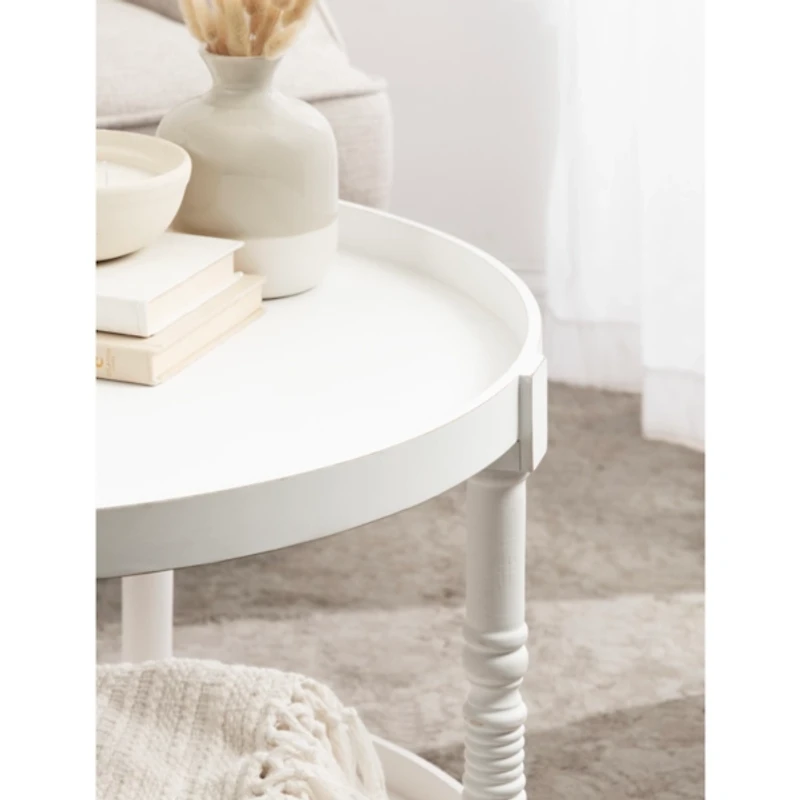Round White Bellport Coffee Table