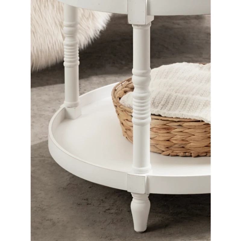 Round White Bellport Coffee Table