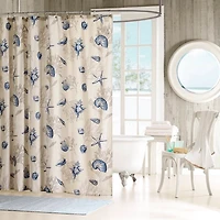 Blue Nantucket Shell Shower Curtain
