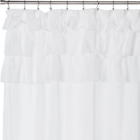 White Ruffle Hope Shower Curtain