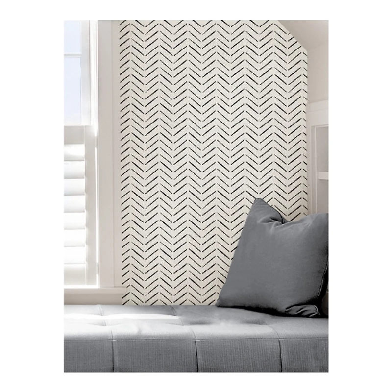 Black & White Chevron Peel & Stick Wallpaper