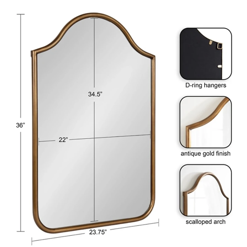 Gold Scalloped Arch Fellows Wall Mirror
