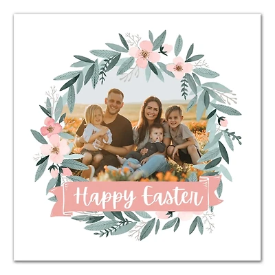 Personalized Photo Easter Wreath Canvas Plaque