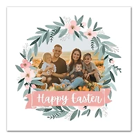 Personalized Photo Easter Wreath Canvas Plaque