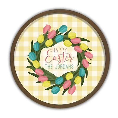 Personalized Happy Easter Tulip Wall Plaque