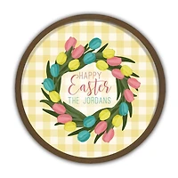 Personalized Happy Easter Tulip Wall Plaque