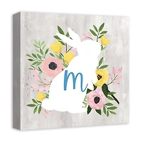 Personalized Monogram Bunny Canvas Art Print