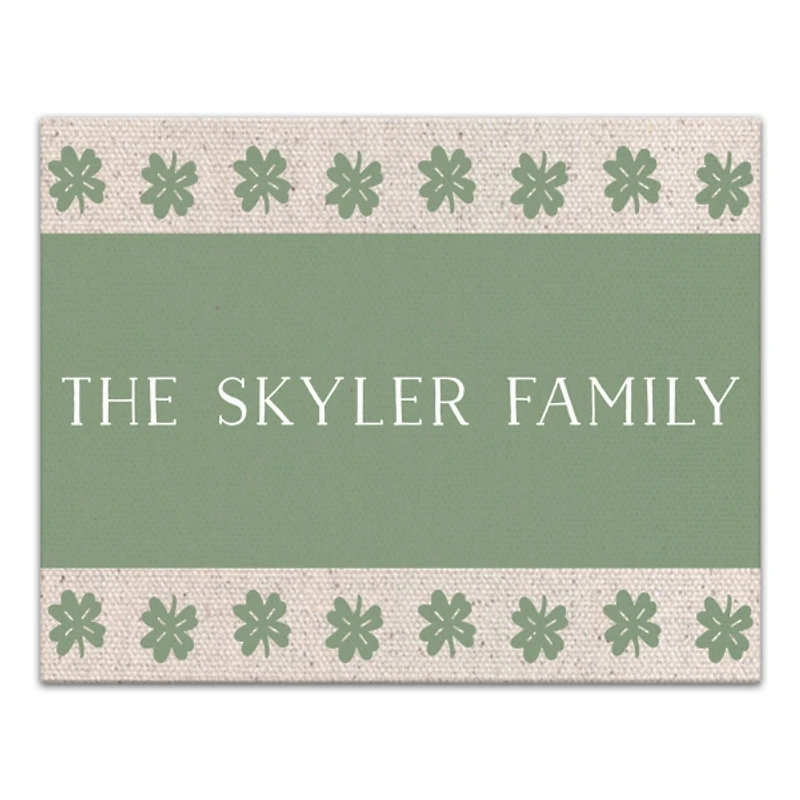 Personalized Clover Stripe Irish Canvas Print