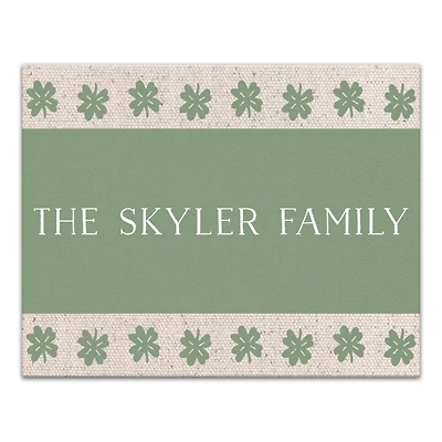 Personalized Clover Stripe Irish Canvas Print