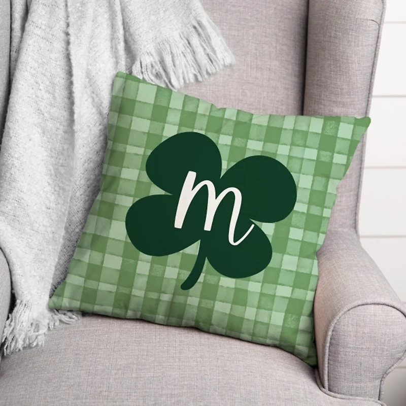 Clover Personalized Monogram Throw Pillow
