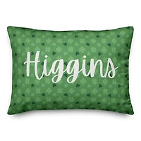 Green Shamrocks Personalized Lumbar Pillow
