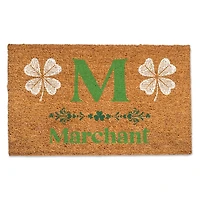 Shamrock Personalized Monogram Coir Doormat