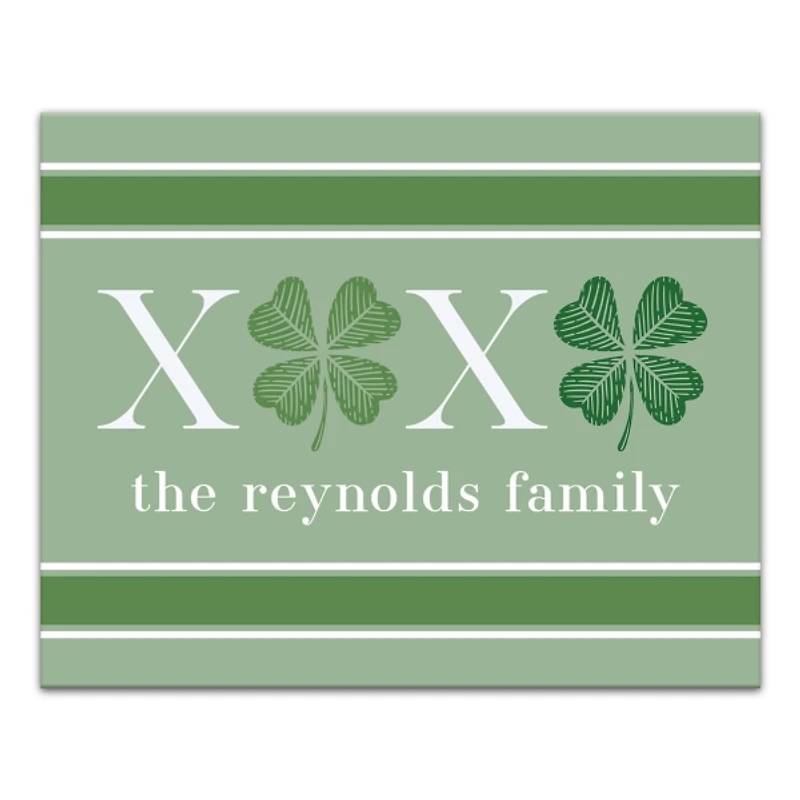 XOXO Clover Personalized Canvas Wall Plaque