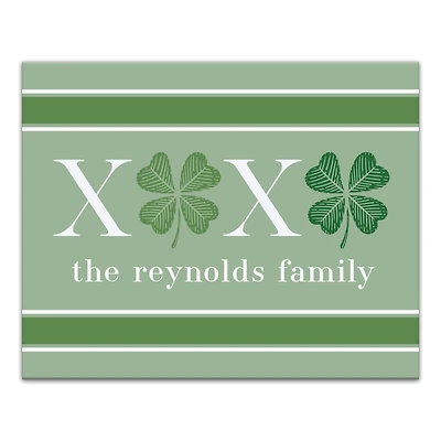 XOXO Clover Personalized Canvas Wall Plaque