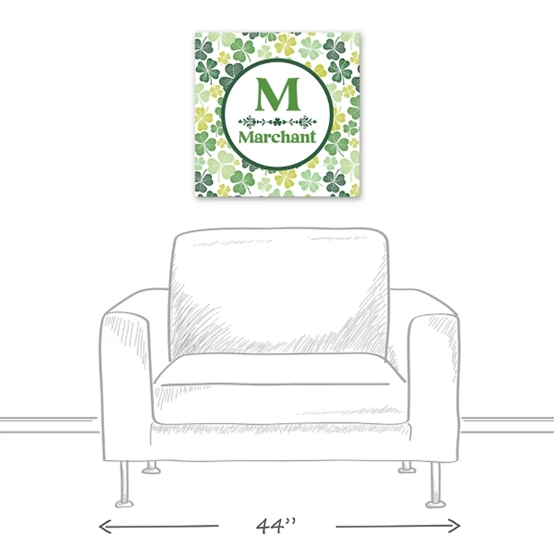 Clover Personalized Monogram Canvas Wall Plaque