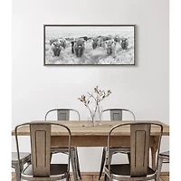 Black & White Highland Herd Canvas Art Print