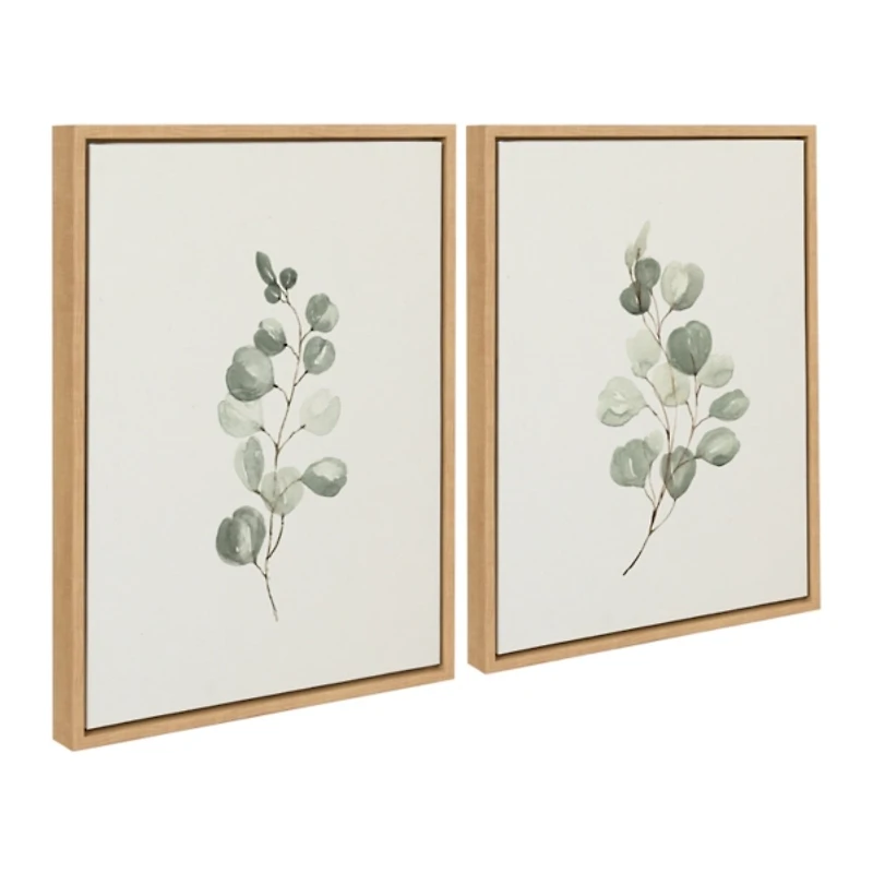 Eucalyptus Sprigs Framed Canvas Prints, Set of 2
