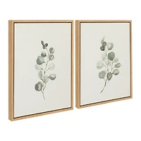 Eucalyptus Sprigs Framed Canvas Prints, Set of 2