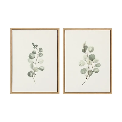 Eucalyptus Sprigs Framed Canvas Prints, Set of 2