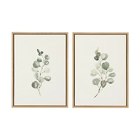 Eucalyptus Sprigs Framed Canvas Prints, Set of 2