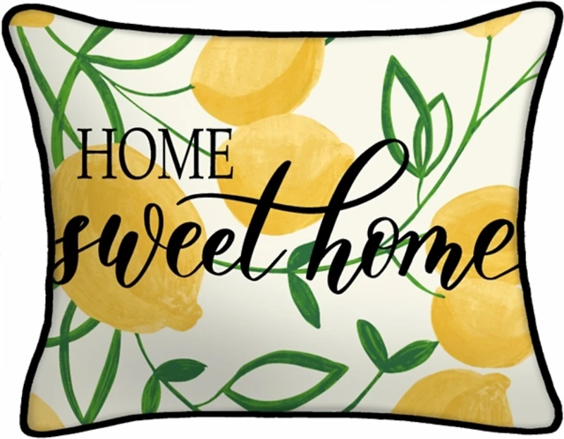 Lemon Home Sweet Home Outdoor Lumbar Pillow