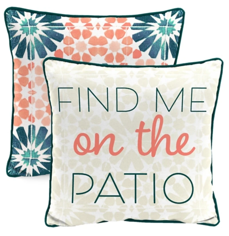 Floral Find Me on the Patio Outdoor Pillow
