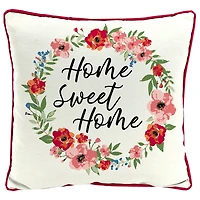 Floral Home Sweet Home Outdoor Pillow