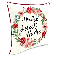 Floral Home Sweet Home Outdoor Pillow